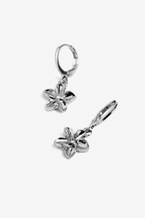 PENDIENTES FORMA FLOR PLATA