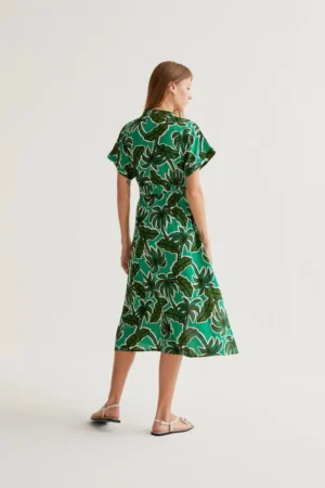 VESTIDO MIDI ESTAMPADO PALM TREE