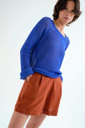 PANTALON CORTO 100% ALGODON MARRON