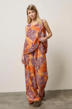 PANTALON ESTAMPADO NARANJA
