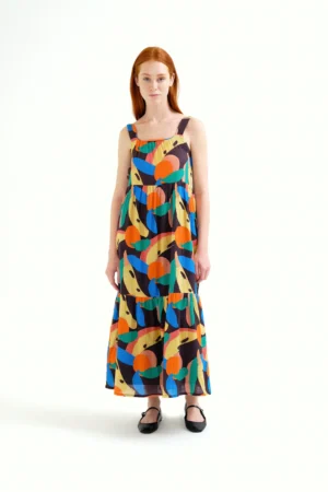 VESTIDO LARGO CON ESTAMPADO TUTTI FRUTTI