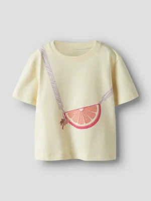 CAMISETA NMFJANEY ESTAMPADO BOLSO NARANJA