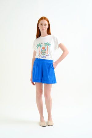 PANTALON CORTO 100% ALGODON AZUL MARINO