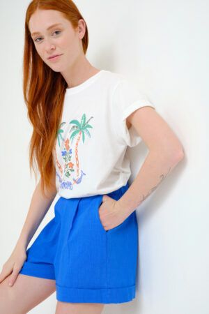 PANTALON CORTO 100% ALGODON AZUL MARINO