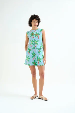 PANTALONES CORTOS CON ESTAMPADO DE COCOTERO