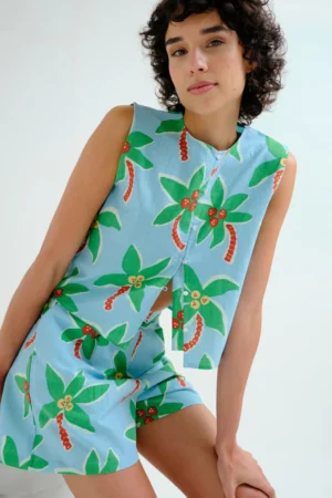 PANTALONES CORTOS CON ESTAMPADO DE COCOTERO