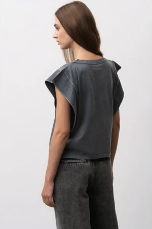 CAMISETA GRIS STRASS