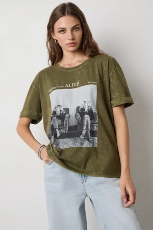 CAMISETA KAKI STRASS