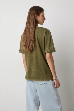 CAMISETA KAKI STRASS