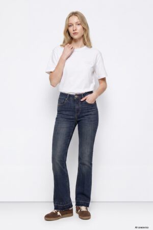 PANTALON VAQUERO CROPPED FLARE MEGAN