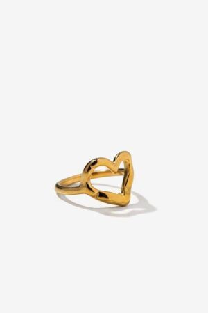 ANILLO MINIMALISTA DE CORAZON ACERO
