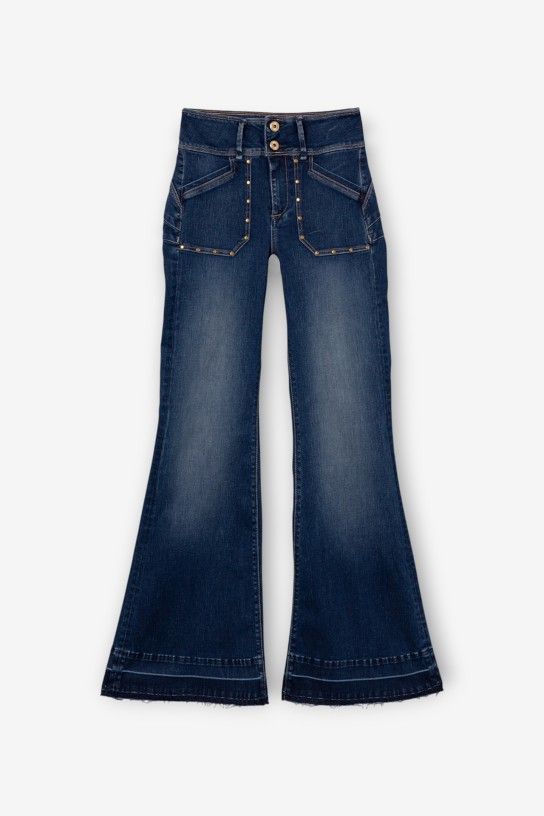 PANTALON VAQUERO SUPER FLARE DOBLE UP - Imagen 4