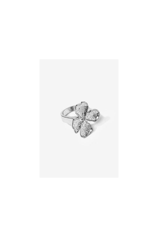 ANILLO CON SILUETA DE FLOR PLATA - Imagen 3