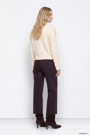 PANTALON VAQUERO CROPPED MARINE