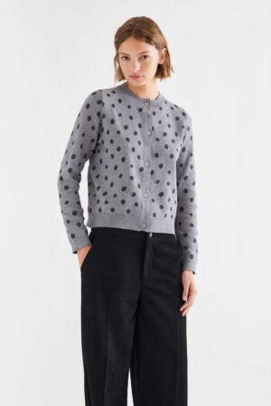 CARDIGAN CON ESTAMPADO PUNTO GRIS CATAHOULA