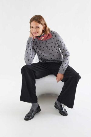 CARDIGAN CON ESTAMPADO PUNTO GRIS CATAHOULA