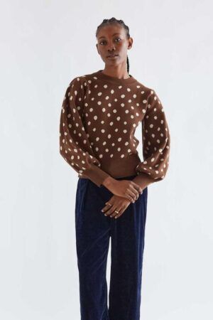 JERSEY CON ESTAMPADO PUNTO MARRON CATAHOULA