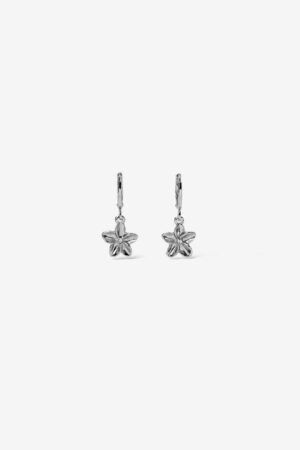 PENDIENTES FORMA FLOR PLATA