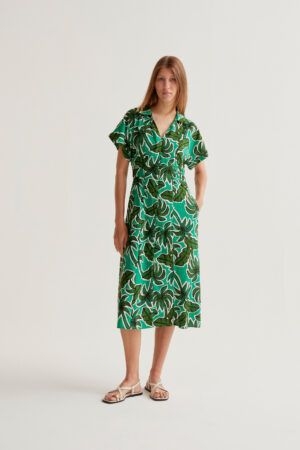 VESTIDO MIDI ESTAMPADO PALM TREE