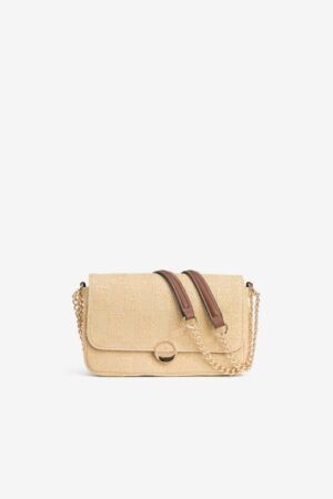 CARTERA DE COLOR BEIGE CLARO CON TEXTURA