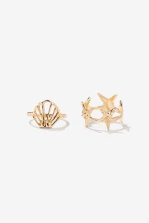 PACK DE DOS ANILLOS ESTRELLA DE MAR Y CONCHAS