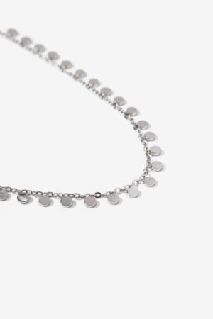COLLAR PLATA LEAF ACERO